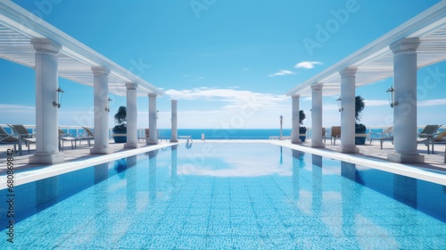 Swimming pool with views of the ocean