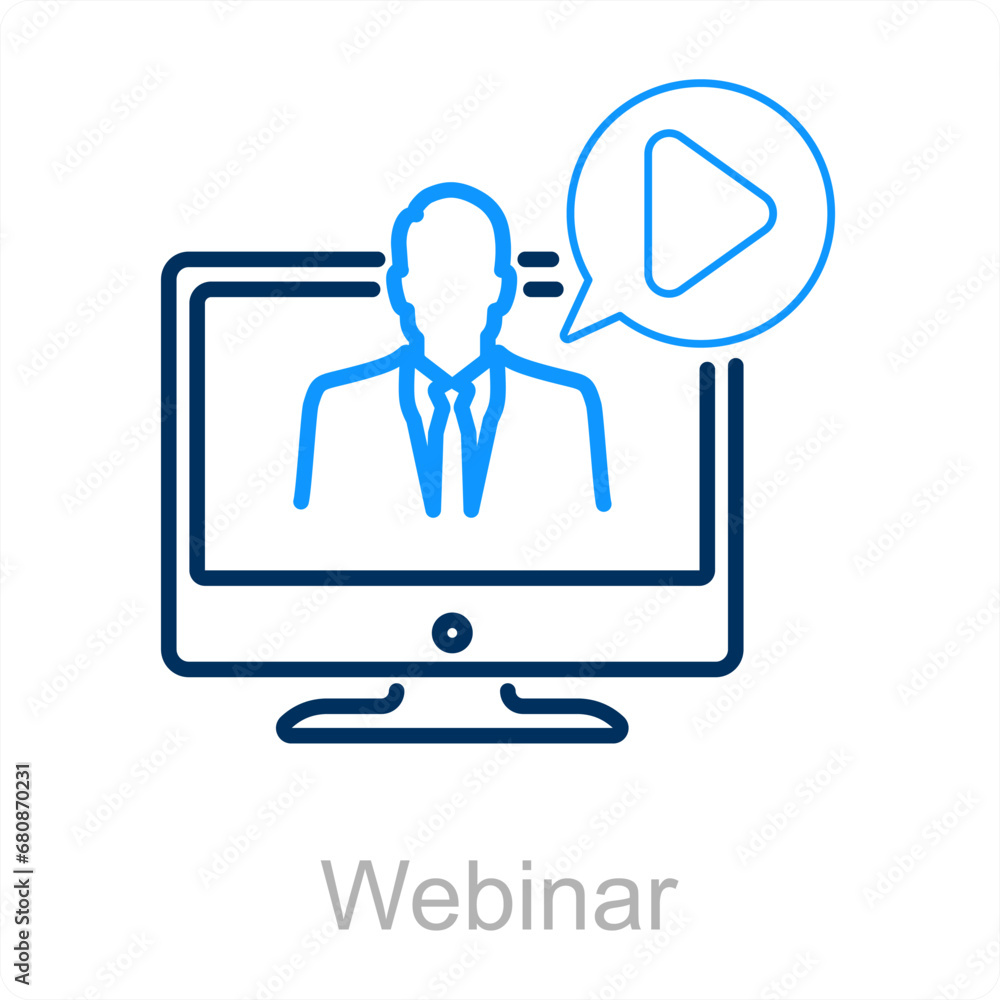 Webinar and web icon concept Webinar and web icon concept