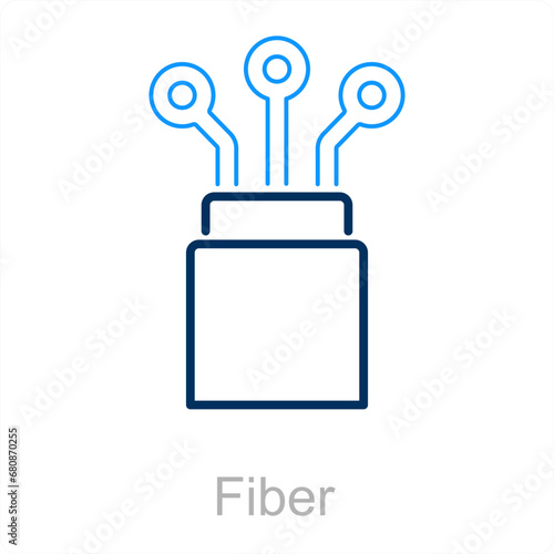 Fiber and wire icon concept 