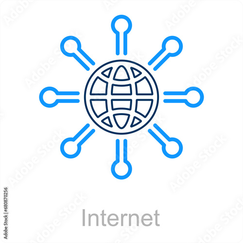 Internet and domain icon concept 