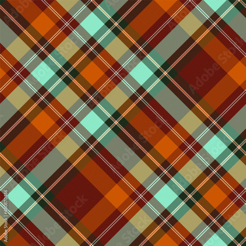 Plaid Seamless Pattern, Check Vector Pixel in Orange, Maroon, and Multi, Modern Tartan Traditional Background Graphic with Herringbone Line Grid