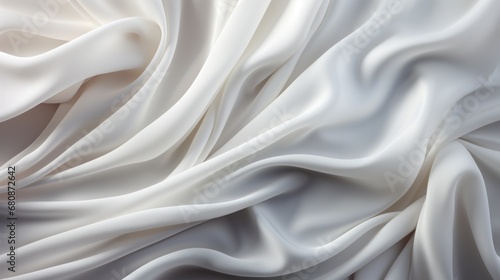 Elegant white silk fabric texture background with a minimalist touch. AI generate illustration