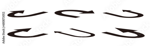 Uターン矢印のベクターイラストセット