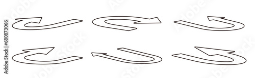 Uターン矢印のベクターイラストセット