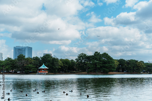 日本の公園　福岡県大濠公園の風景