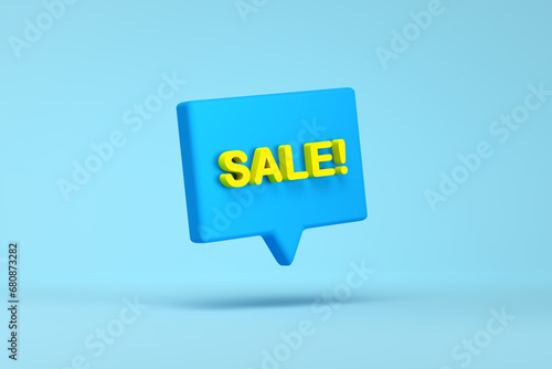 Photos The word sale on blue speech bubble.