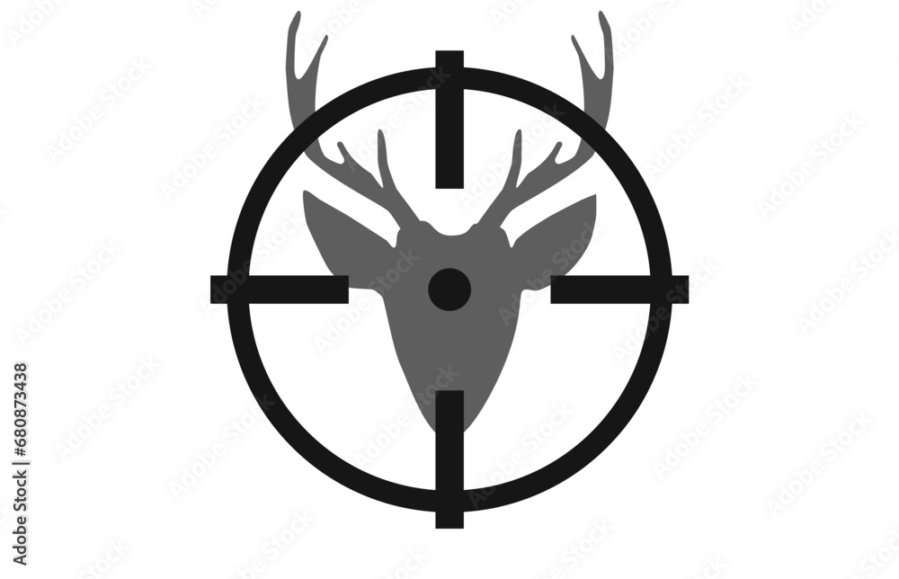 Naklejka premium Scope deer. Target pointing at deer