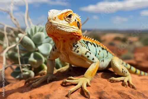 eastern collared lizard in natural desert environment. Wildlife photography © Muhammad