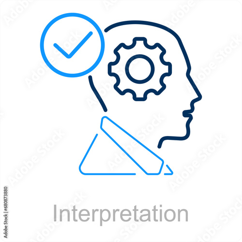 Interpretation and research icon concept
