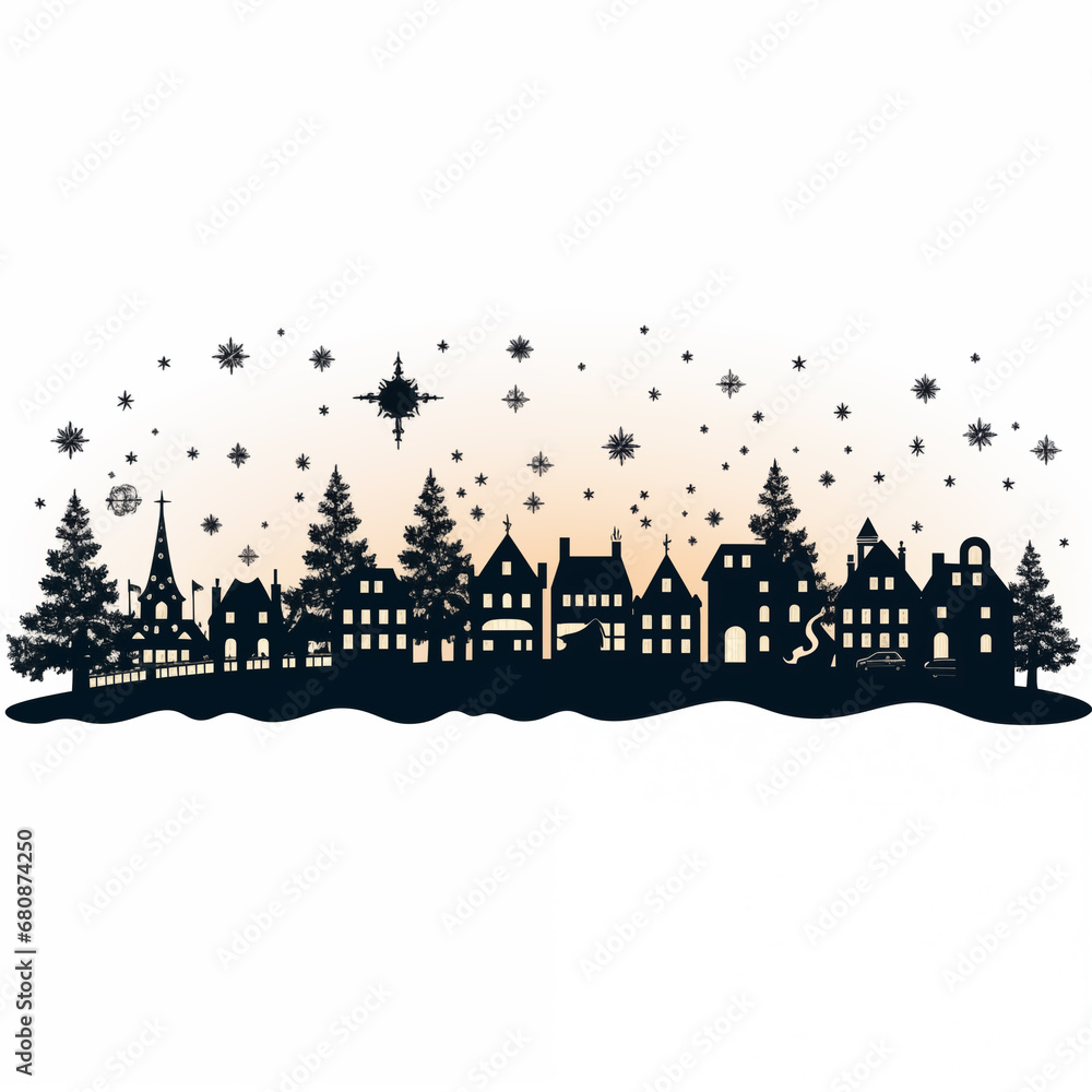 Christmas background with houses and snowflakes. Vector Illustration. Christmas background with houses and snowflakes. Vector Illustration.