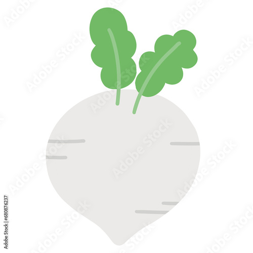 Radish cartoon. Hand drawn. Doodle.