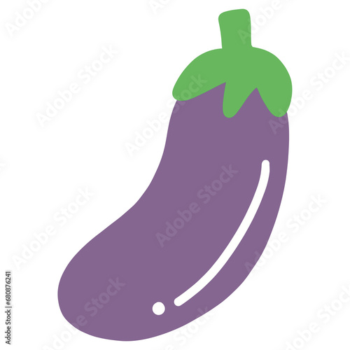 Eggplant cartoon. Hand drawn. Doodle