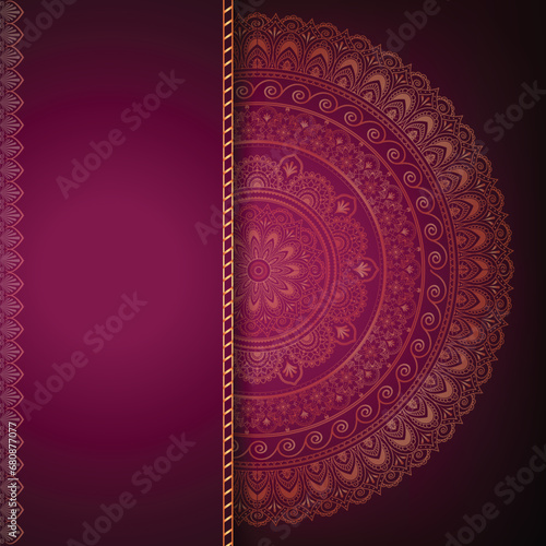 red and gold background with lace