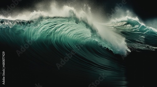 Fototapeta Naklejka Na Ścianę i Meble -  Inside view of a dynamic, foamy ocean wave