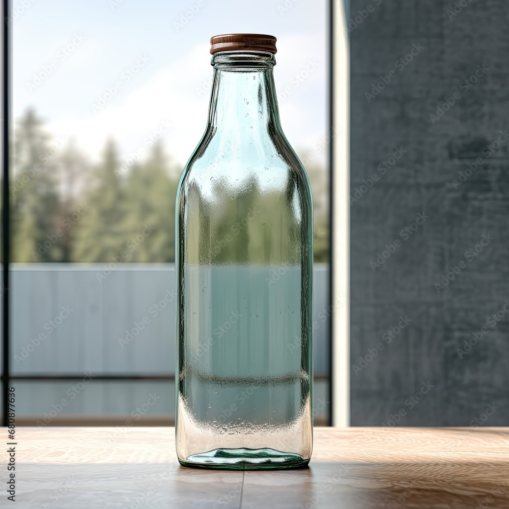 Transparent bottle mockup image Transparent bottle mockup image