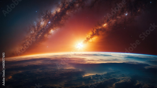 Space background with Milky way on the sky © Roman Samokhin