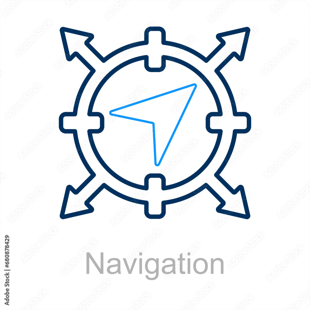 Navigation and map icon concept Navigation and map icon concept