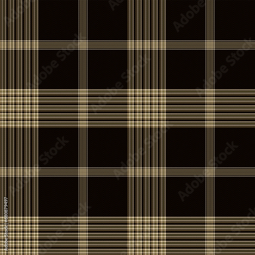 Check Plaid Seamless Pattern, Lumberjack Vector Pixel in Black, and Camel Stripe, Simple Tartan Background Graphic with Herringbone Line Grid