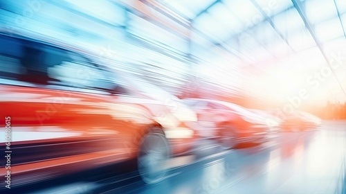 Blurred new cars dealership abstract backdrop © Classy designs