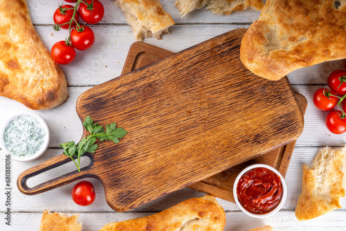  Shotis puri, handmade bread lavash photo