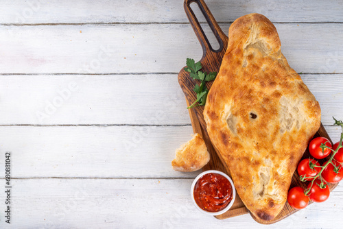  Shotis puri, handmade bread lavash photo