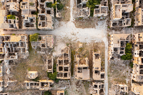 Italy, Sicily, Poggioreale, Aerial view of ghost town ruined by earthquake photo