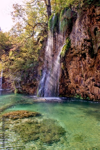 The beautiful waterfalls of national park Plitvice Lakes  Croatia