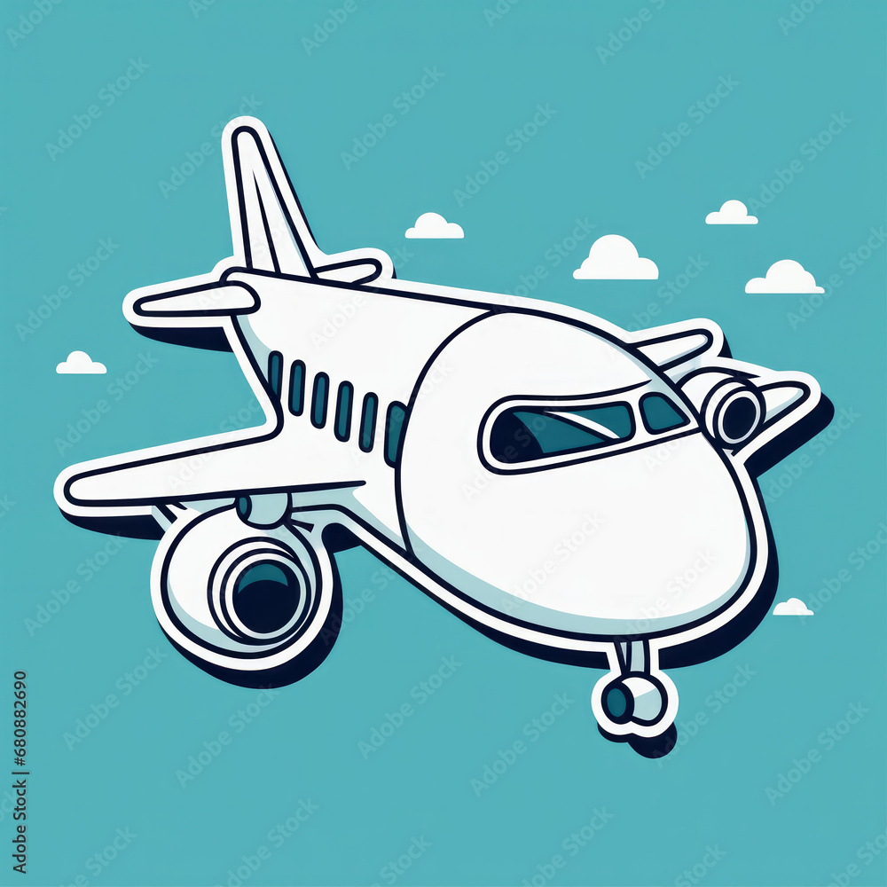 Naklejka premium Sticker Flugzeug , generated image