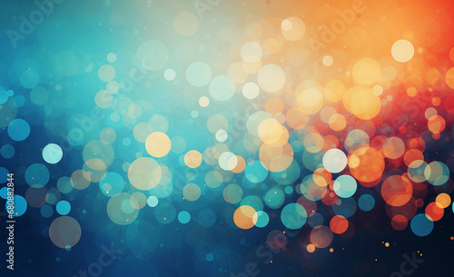 A luminous abstract background with colourful circles and a bokeh effect. Horizontal wide wallpaper background photo