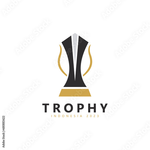 Champions trophy for winner award logo design inspiration