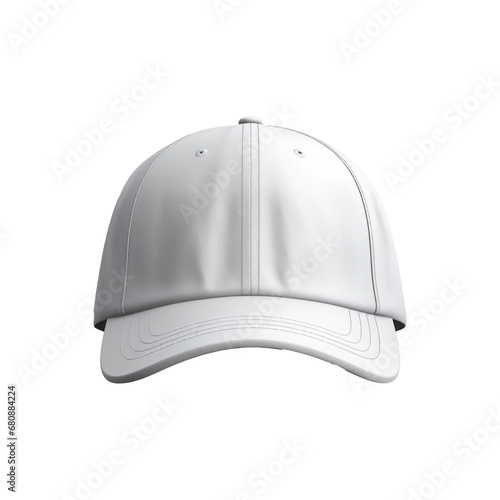 White cap front view isolated on transparent background