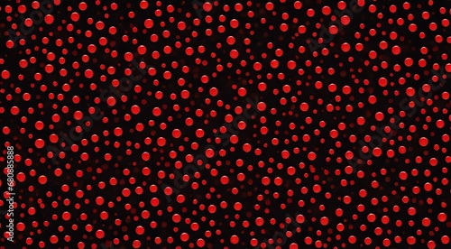 Abstract pattern of neon red dots on dark backgroundfrom Generative AI
