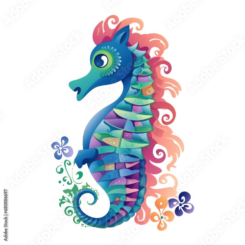 A radiant seahorse in an underwater narrative for  