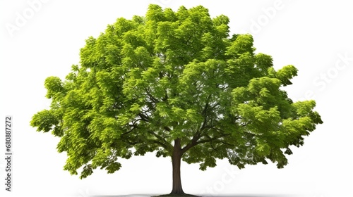 Remove the green tree The majestic maple Isolated green tree on white background Summer cutout of a deciduous tree Clipping mask of high quality for professional composition.
