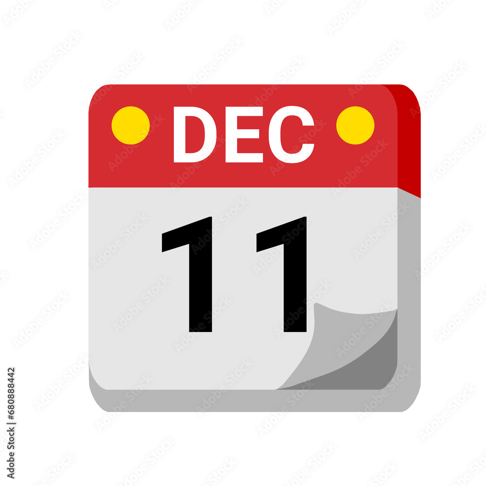 11 december calendar isolated on white transparent background for event, birthday, date, month, day, appointment, agenda, business and deadline 11 december calendar isolated on white transparent background for event, birthday, date, month, day, appointment, agenda, business and deadline