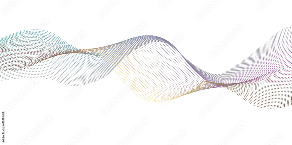 Set Abstract lines colors design element on white background of waves. Vector Illustration 