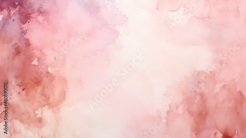 Pink white watercolor abstract background. Watercolor pink white background. Watercolor cloud texture.