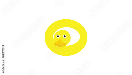 a duck lifebuoy isolated on white background. duck lifebuoy front view
