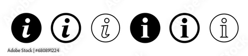 Info icons set. Information icon collection. Info button. Info symbol flat style - stock vector