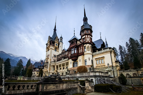 Peleș Castle in Transylvania . photo