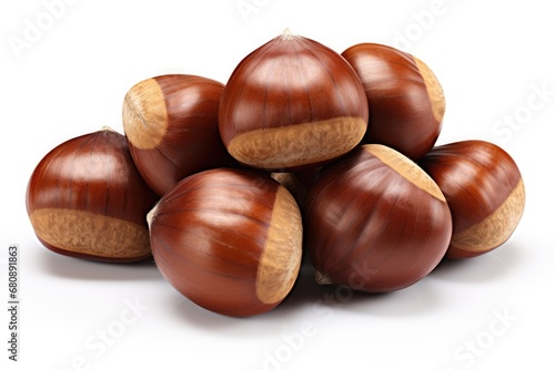 Chestnuts On White Background