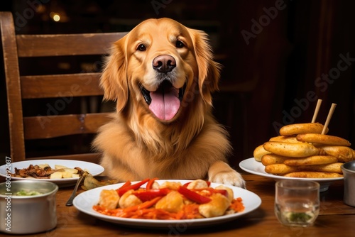 Delighted Dog Enjoying Hearty Meal