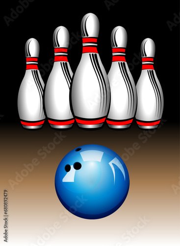 bowling game theme store front advertising poster