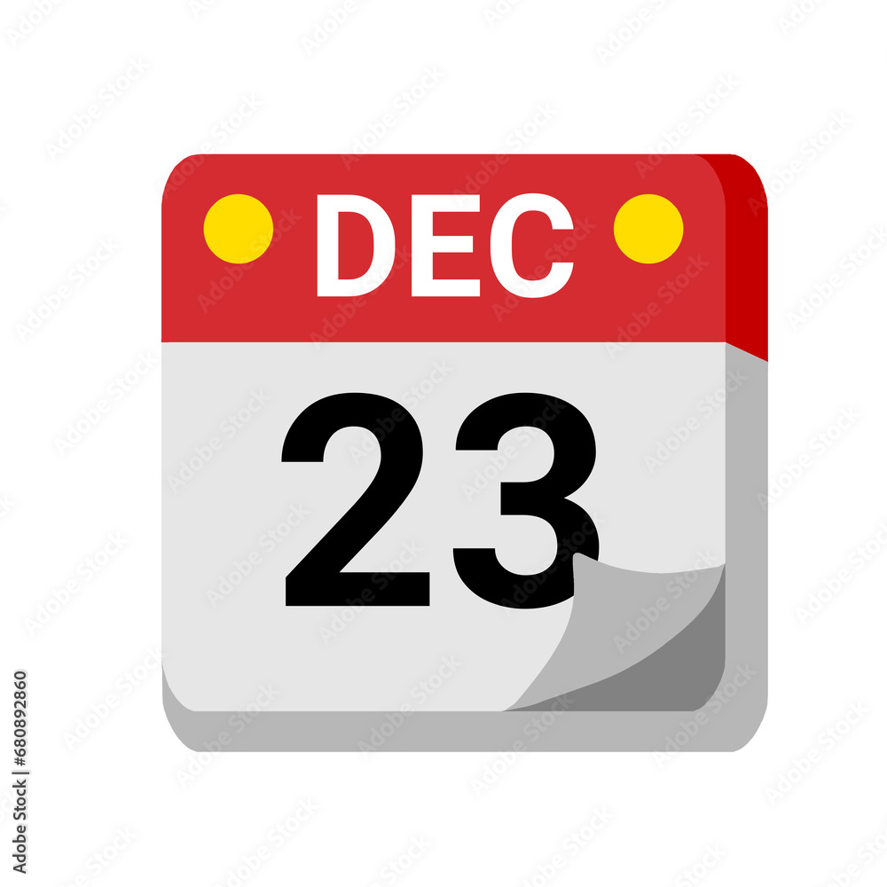 23 december calendar isolated on white transparent background for event, birthday, date, month, day, appointment, agenda, business and deadline 23 december calendar isolated on white transparent background for event, birthday, date, month, day, appointment, agenda, business and deadline