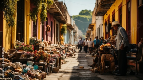 Roads of Mexico, Streetmarket, colourful houses