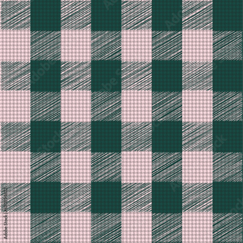 Buffalo Check Plaid Vector Pixel Patterns in Black, Beige