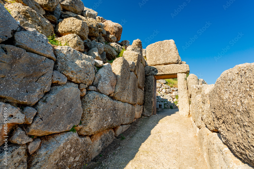 Mycenae, Greece. Archaeological site view