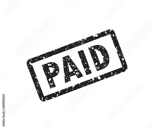 Illustration of a grunge rubber ink stamp PAID