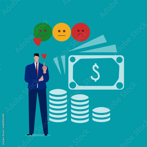 Investment asset allocation and balancing concept Businessman investors make pie charts to balance their portfolios to suit risk and return.