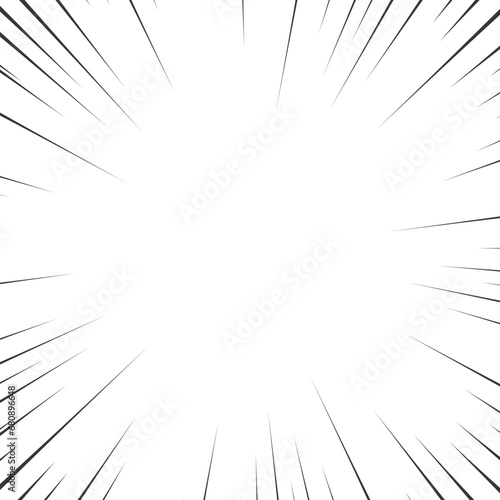 Abstract background with radial lines. Monochrome burst background.